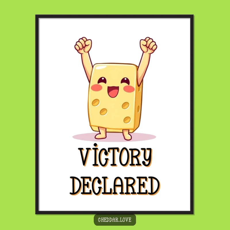 Funny Victory Cheese Digital Art: Celebrate Wins with This Hilarious Printable - Instant Gift!