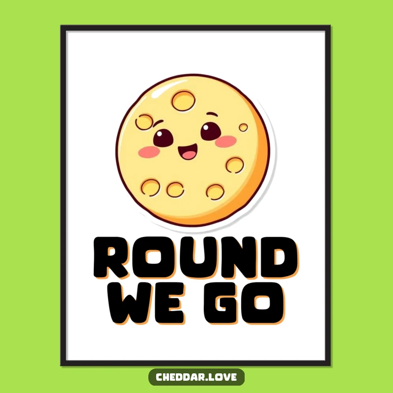 Funny Bouncing Cheese Digital Print: Cheerful slice art, an instant funny gift for digital art lovers!