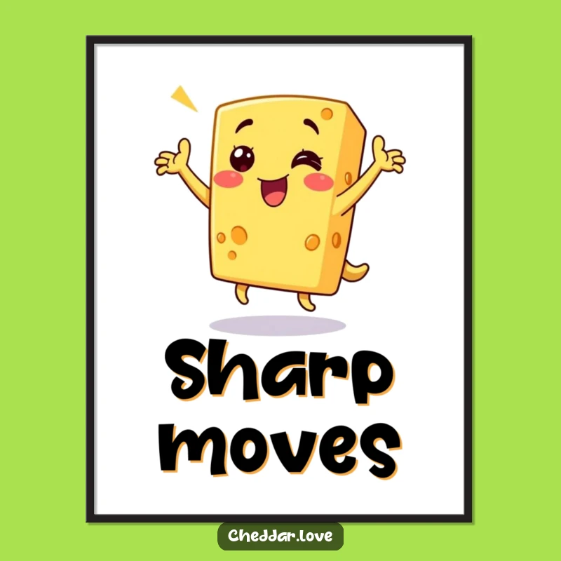 Funny Cheese Dance Digital Art: Instant Download Decor for Comical Foodies