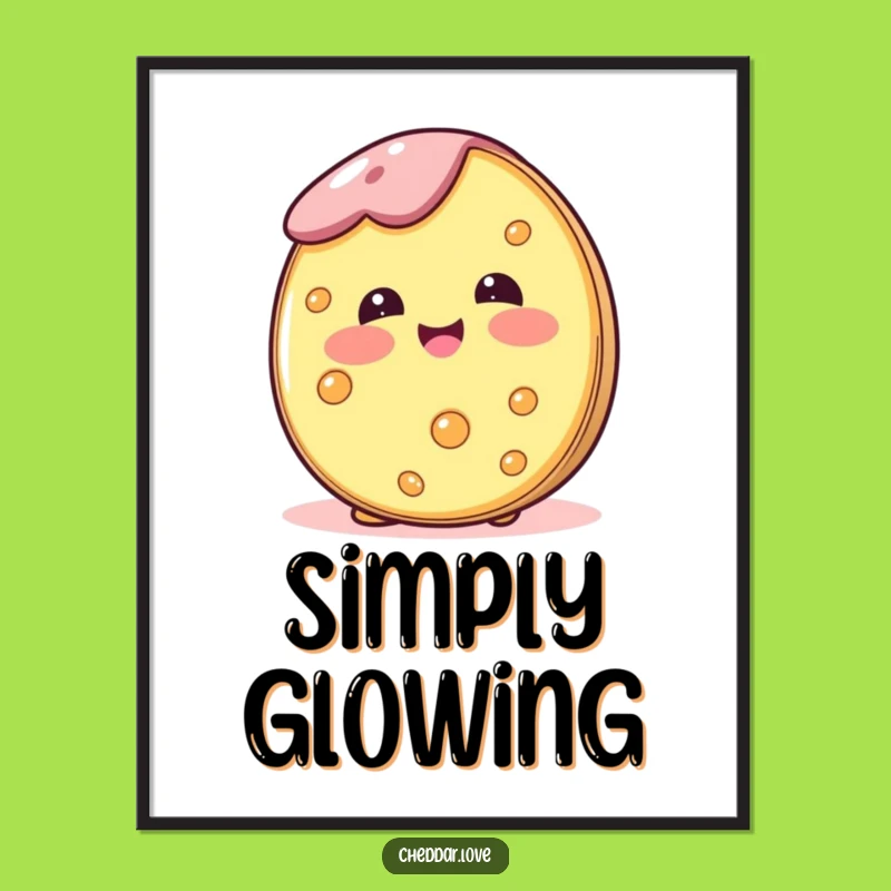 Funny Blushing Cheese Digital Art: Instant Sweet Decor