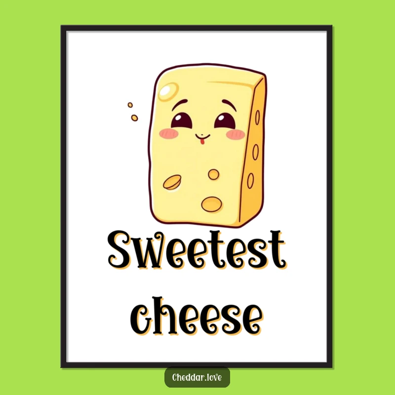 Funny Kissing Cheese Wedge Digital Art - Instant Adorable Decor!