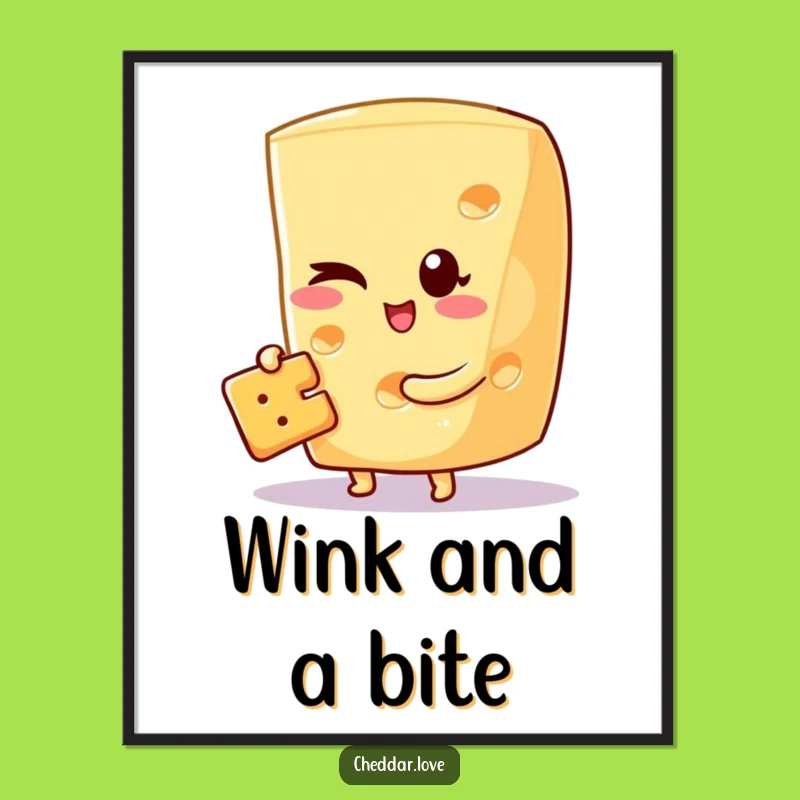 Funny Winking Cheese Digital Art: Instant Cheeky Decor