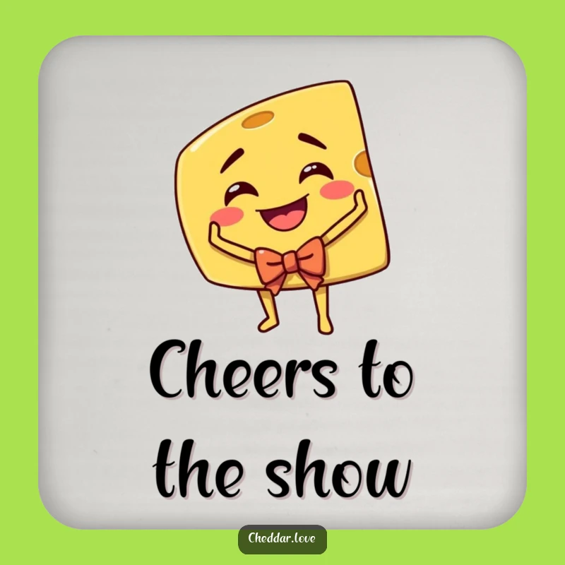 Funny Cheddar Cheese Actor Coaster: Hilarious Cartoon Cheese Table Protection