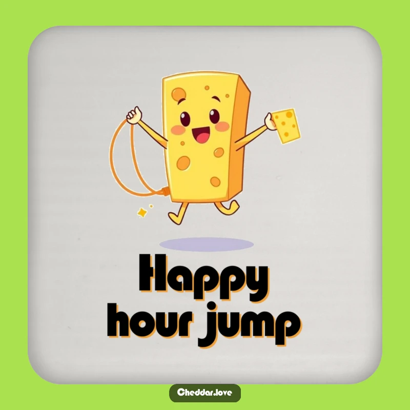 Funny Cheddar Cheese Rope Jumper Coaster: Hilarious Cartoon Cheese Drink Protector