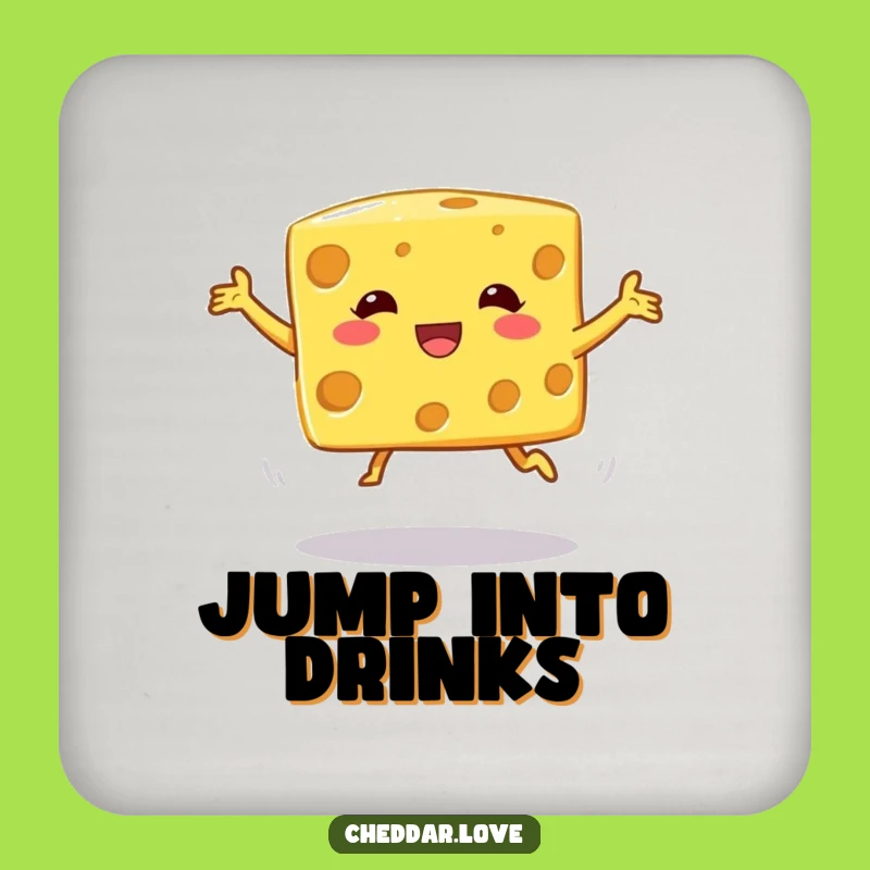 Funny Cheese Cube Coasters - Wobbly Jump Protection, Hilarious Funny Gift
