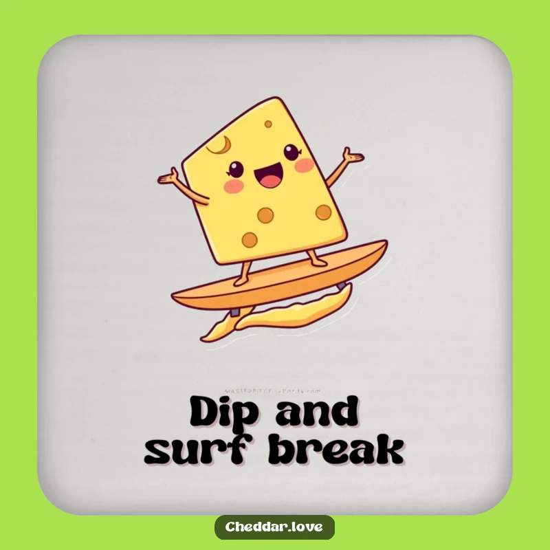 Funny Cheese Wedge Surfing Coaster - Protect Surfaces with Potato Chip Fun, Gift
