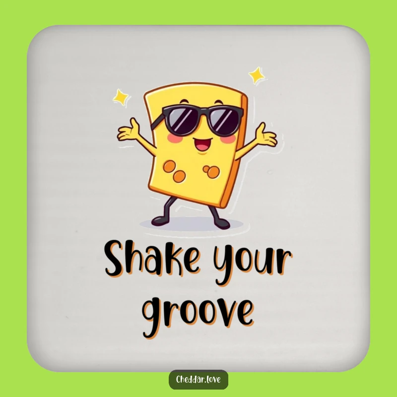 Funny Disco Cheese Drink Coaster: Protect Surfaces with Groovy Dairy Style