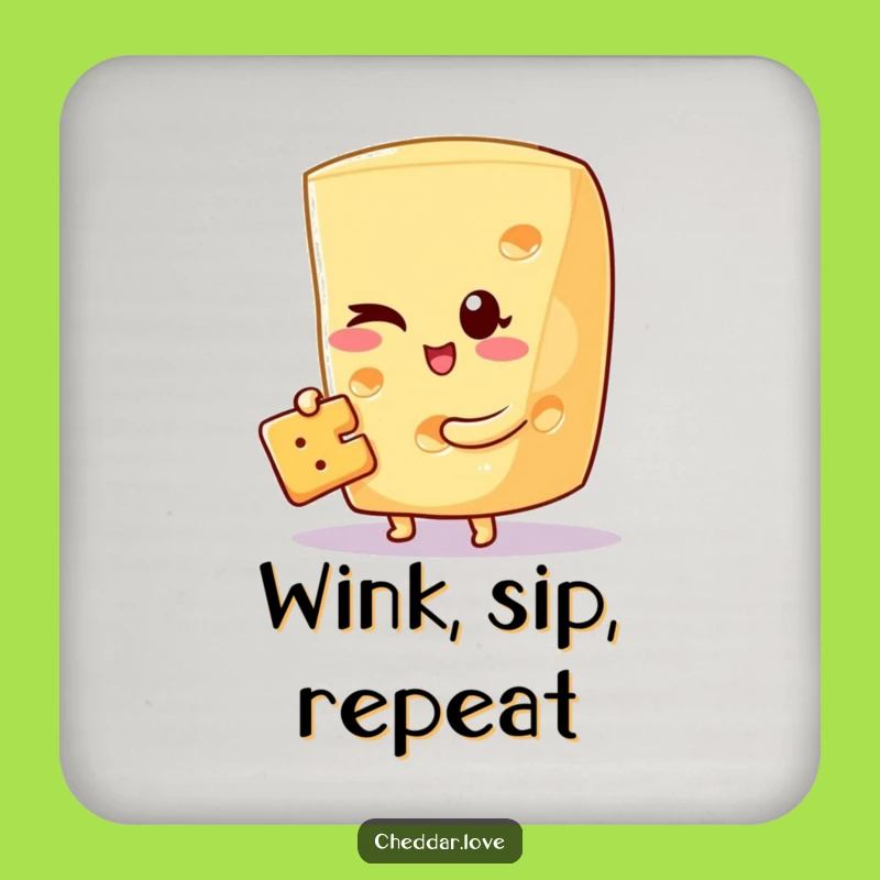 Funny Winking Cheese Coasters: Protect Surfaces with a Smile