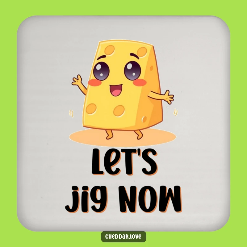 Funny Googly-Eyed Cheddar Cheese Jig Coaster - Protects Surfaces with Humor