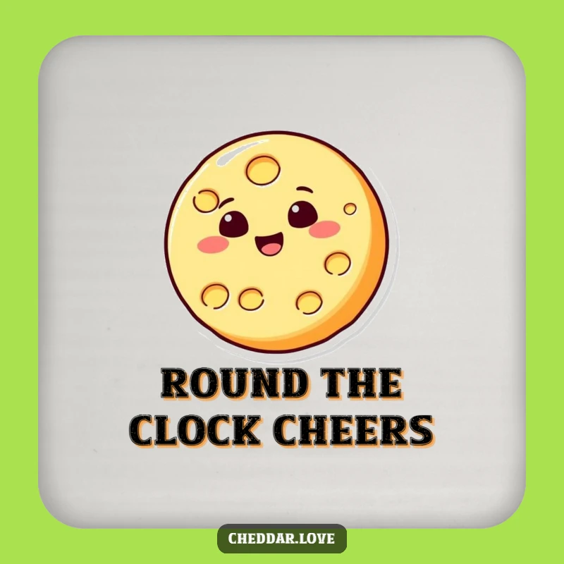 Funny Bouncing Cheese Coaster: Cheerful slice protector, a quirky and funny gift for parties!