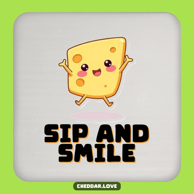 Funny Cheese Cartwheel Drink Coaster: Protect Surfaces with Hilarious Dairy-Themed Charm