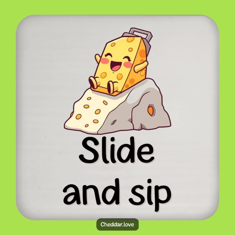 Funny Cheese Grater Slide Coaster - Protect Surfaces with Humor