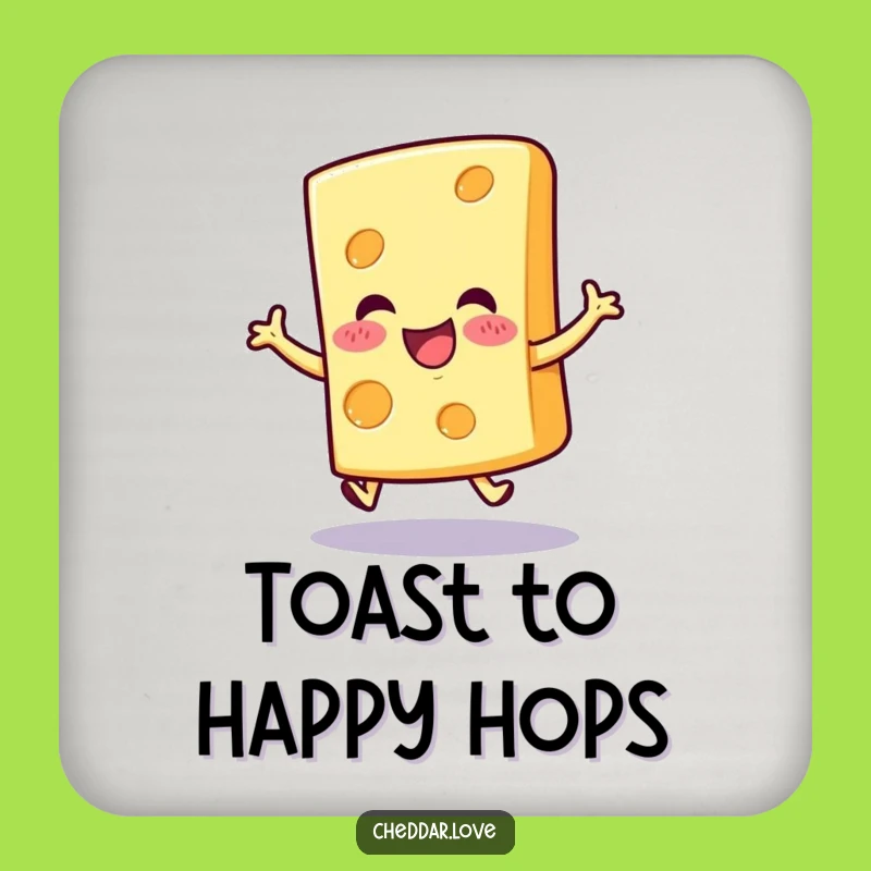 Funny Hopping Cheese Slice Coaster - Protect Surfaces with Cheer