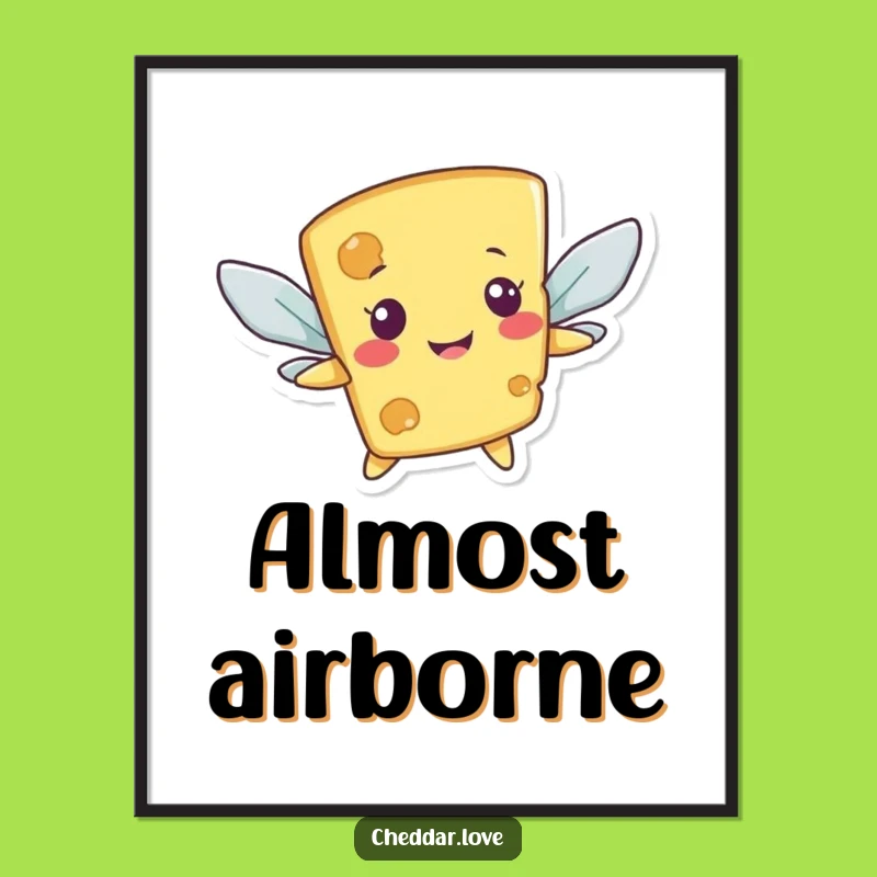 Funny Flying Cheese Poster: Wall Art That Takes Off!