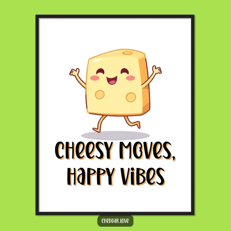 Funny Cheese Dance Poster: Vibrant and Hilarious Wall Art, Wonderful Funny Gift Idea!