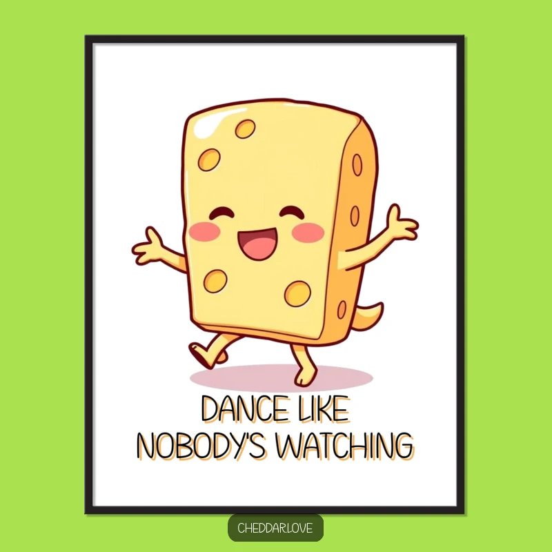 Funny Cheese Dance Poster: Wall Art That Moves to the Beat!