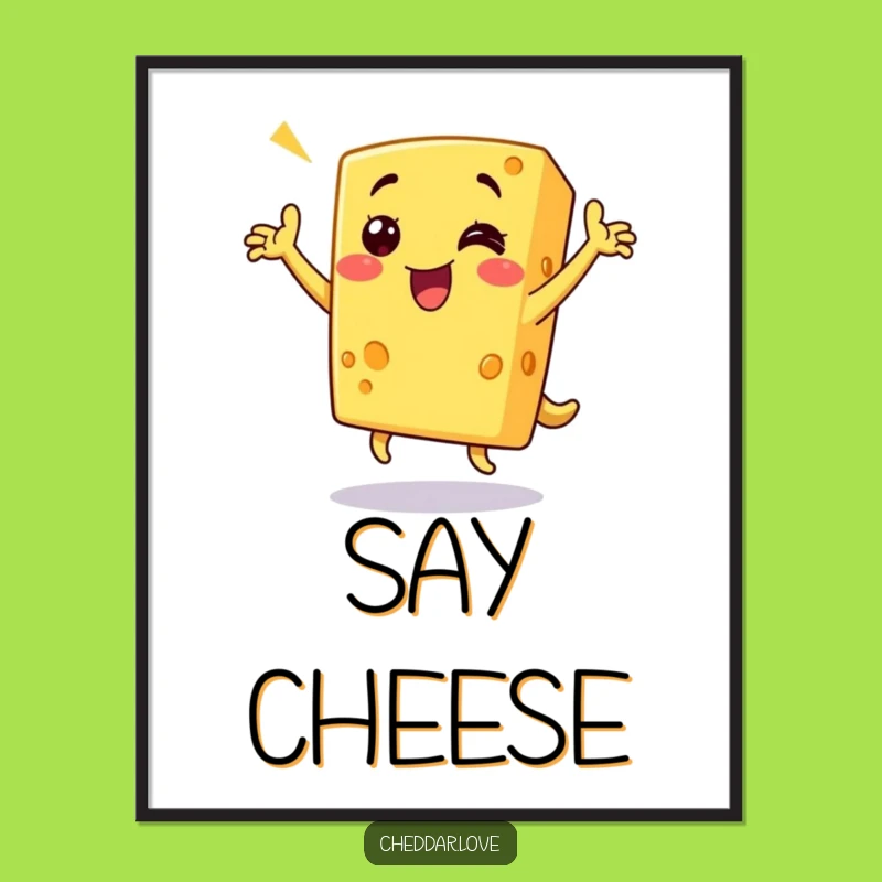 Funny Cheese Dance Poster: Hilarious Wall Art for a Comical Foodie