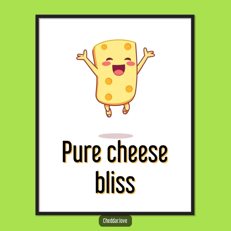 Funny Cheese Poster: Joyful Leap - Hilarious Wall Art Decor