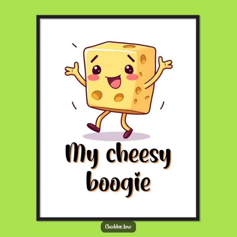 Funny Dancing Cheese Poster - Bring the Party to Your Walls
