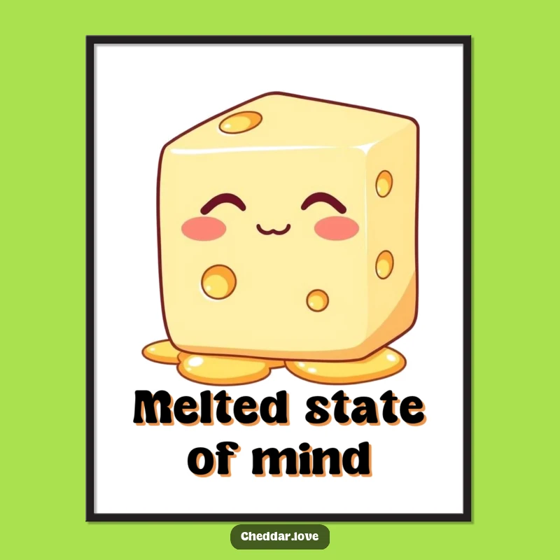 Funny Melting Cheese Poster: Delicious Decor, Perfect Humorous Gift