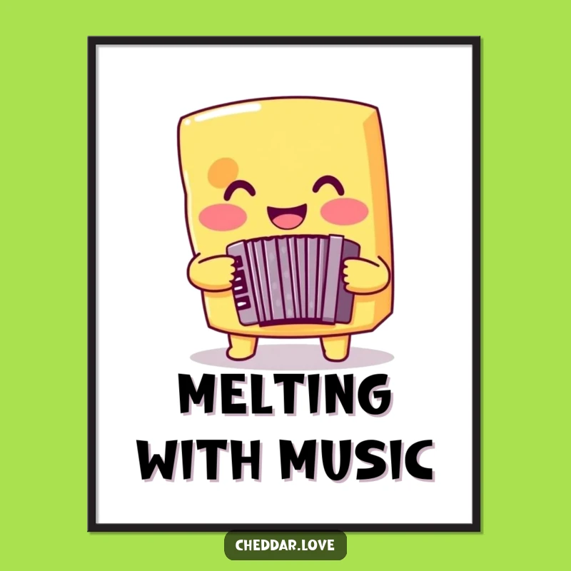 Funny Cheese Accordion Poster: Musical Wall Art for Cheesy Homes