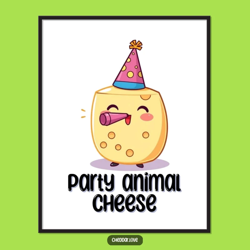 Funny Party Cheese Wheel Poster: Decorate Your Space with Festive Fun!