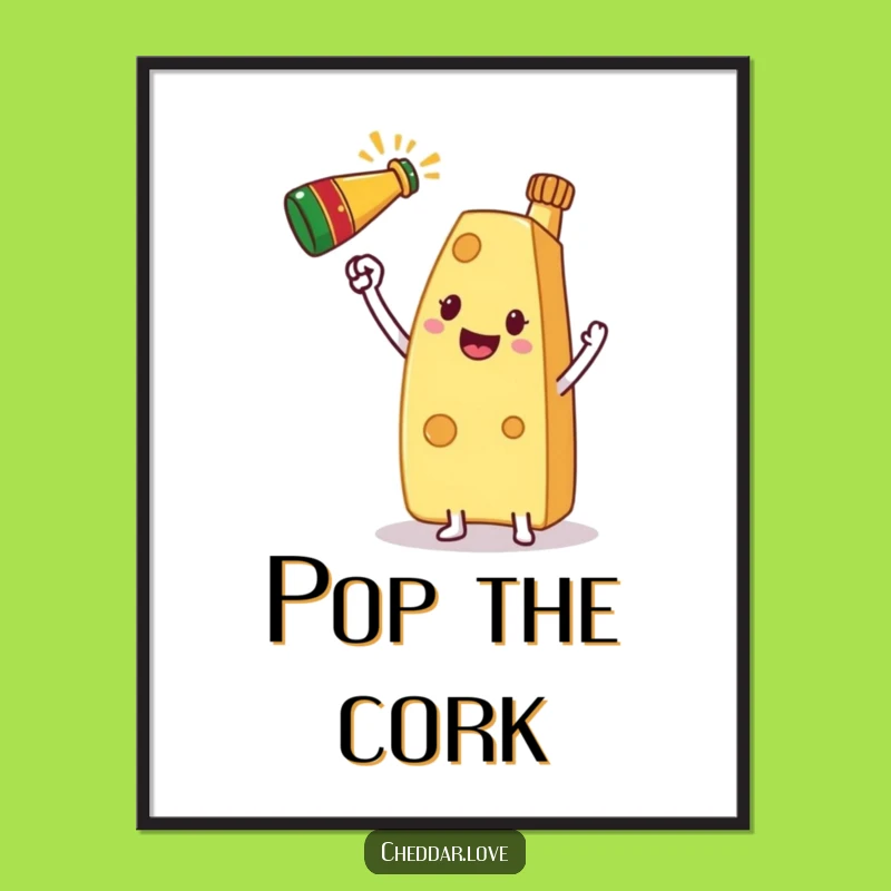 Funny Cheese Celebration Poster: Festive Art, Hilarious Wall Decor, Perfect Humorous Gift!