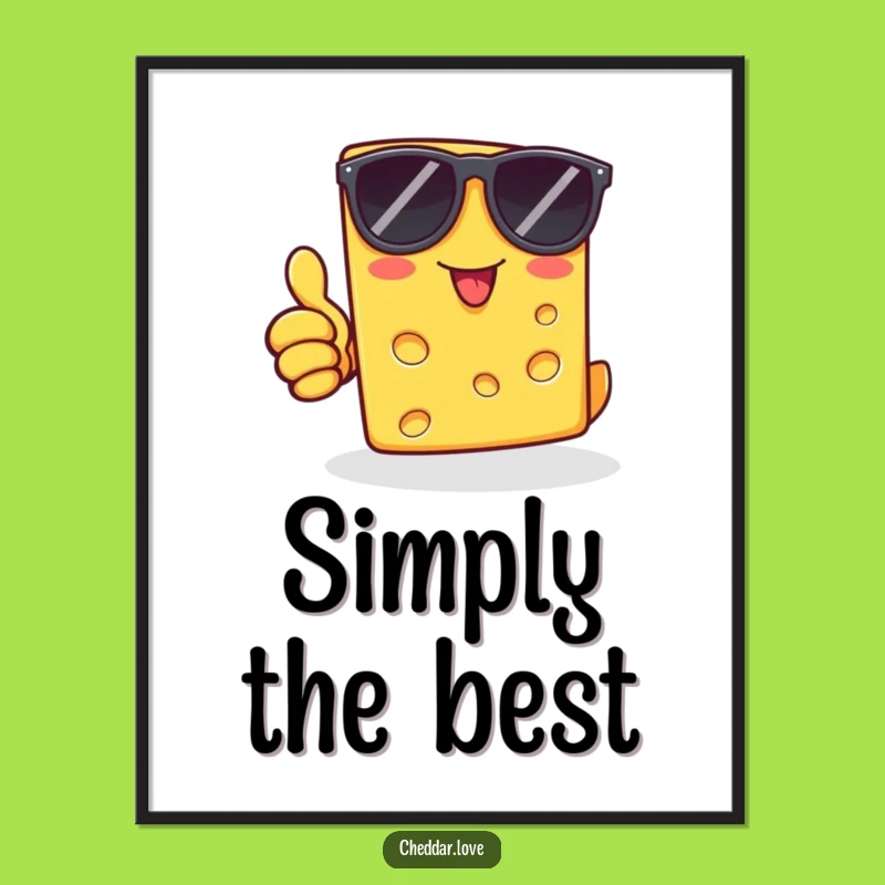 Funny Cheddar Cheese Sunglasses Thumbs Up Poster: Add Cheeky Humor to Your Walls