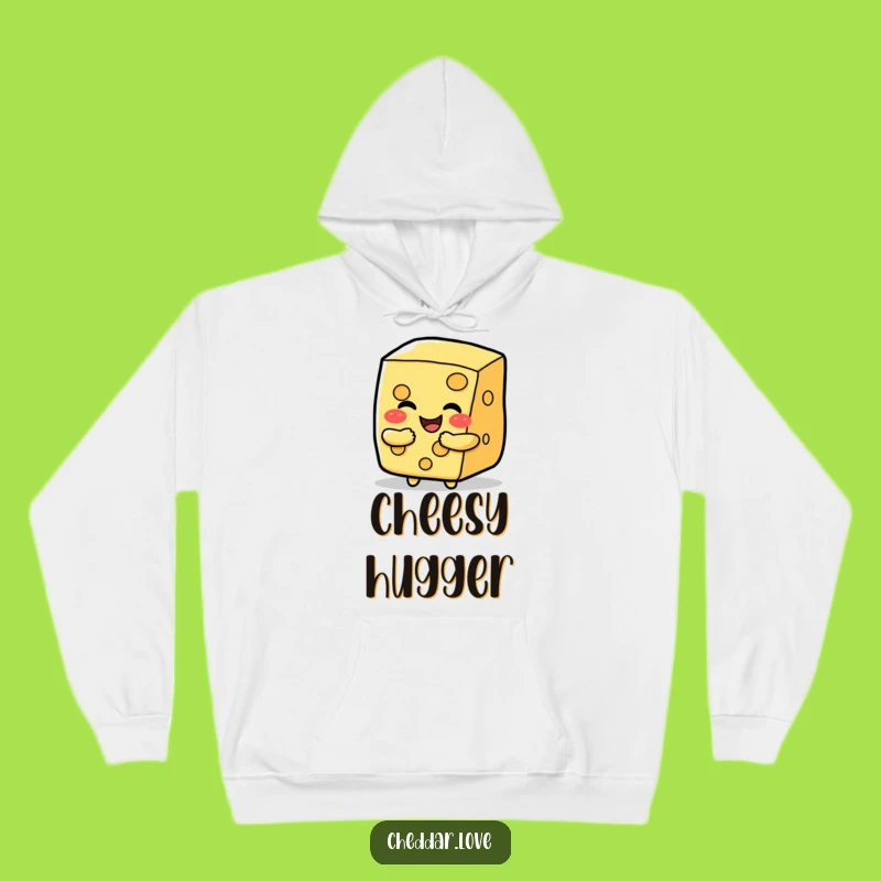 Cozy Funny Happy Cheese Slice Hug Hoodie, Perfect Humorous Gift