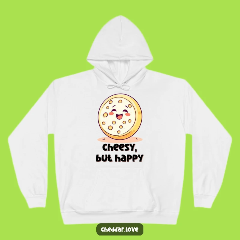 Funny Cheese Wheel Rolling Joy Hoodie: Cozy Humorous Foodie Gift
