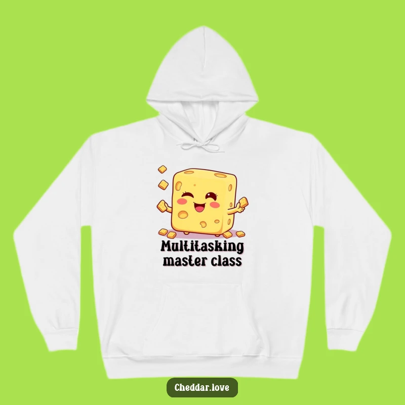 Funny Winking Cheese Cube Hoodie - Cozy Cracker Juggling Warmth, Perfect Present