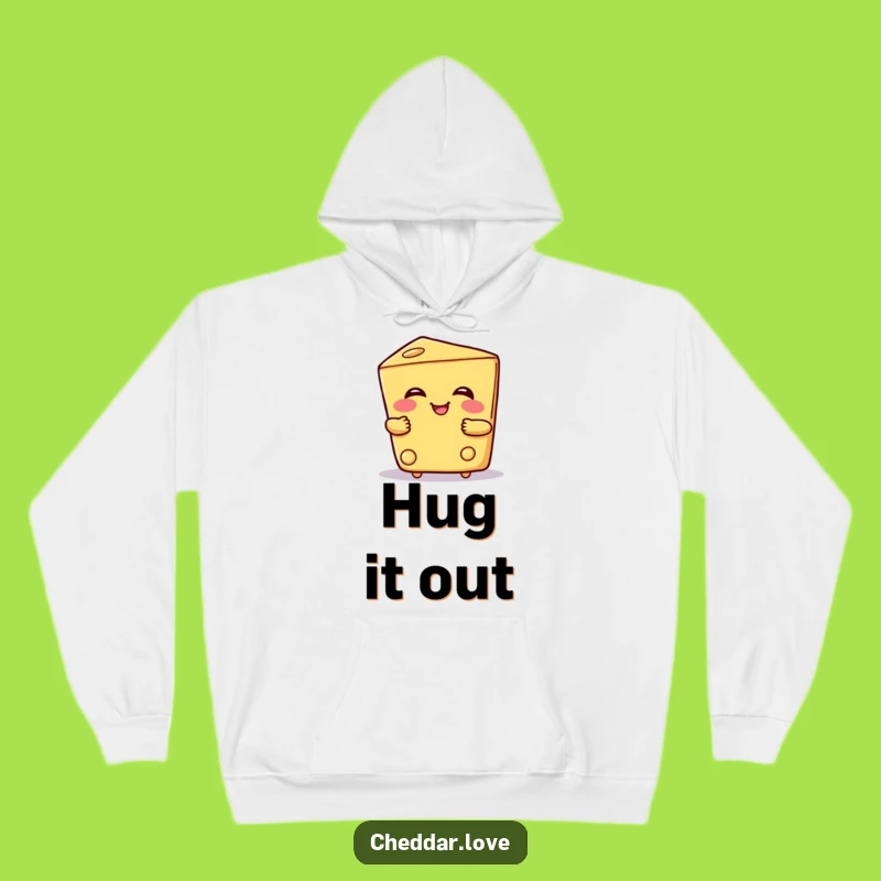 Funny Hugging Cheese Hoodie: Cozy embrace from cheese, a super soft funny gift!