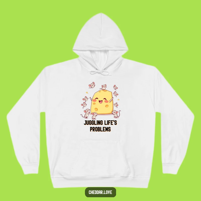 Funny Cheese Hoodie: Juggling Mice - Cozy & Hilarious Quirky Gift