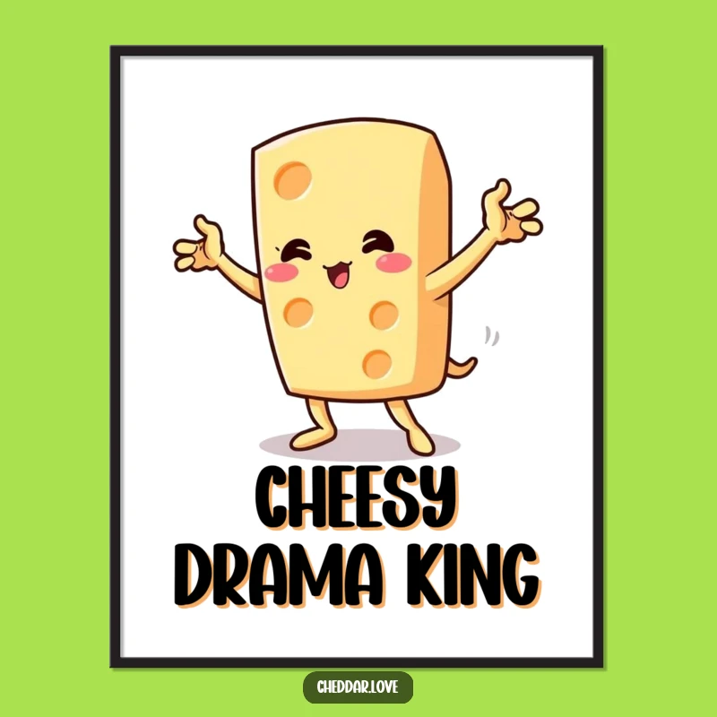 Funny Free Printable Wall Art: Dramatic Cheese Pose - Downloadable Decor