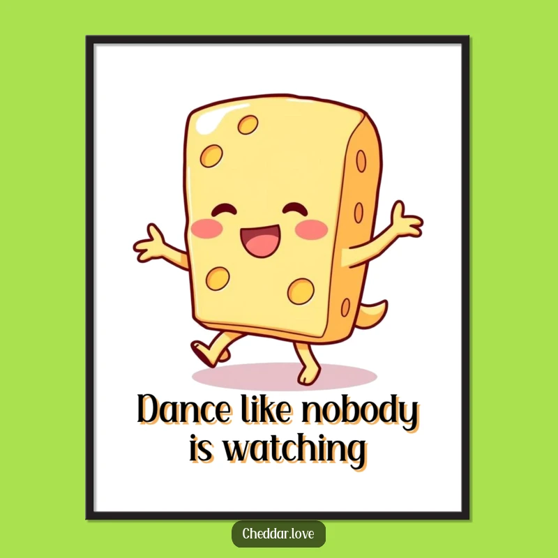 Free Printable Funny Cheese Art: Silly Dance Downloadable Wall Decor Digital Gift