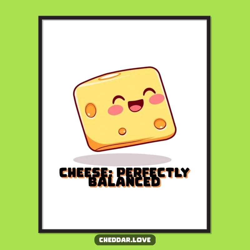 Free Printable Wall Art: Funny Cheese Balance Joyful Art Decor