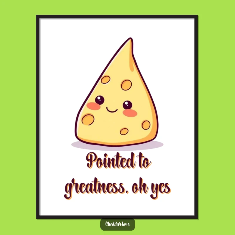 Free Printable Wall Art: Funny Pointing Cheese Wedge Downloadable Art