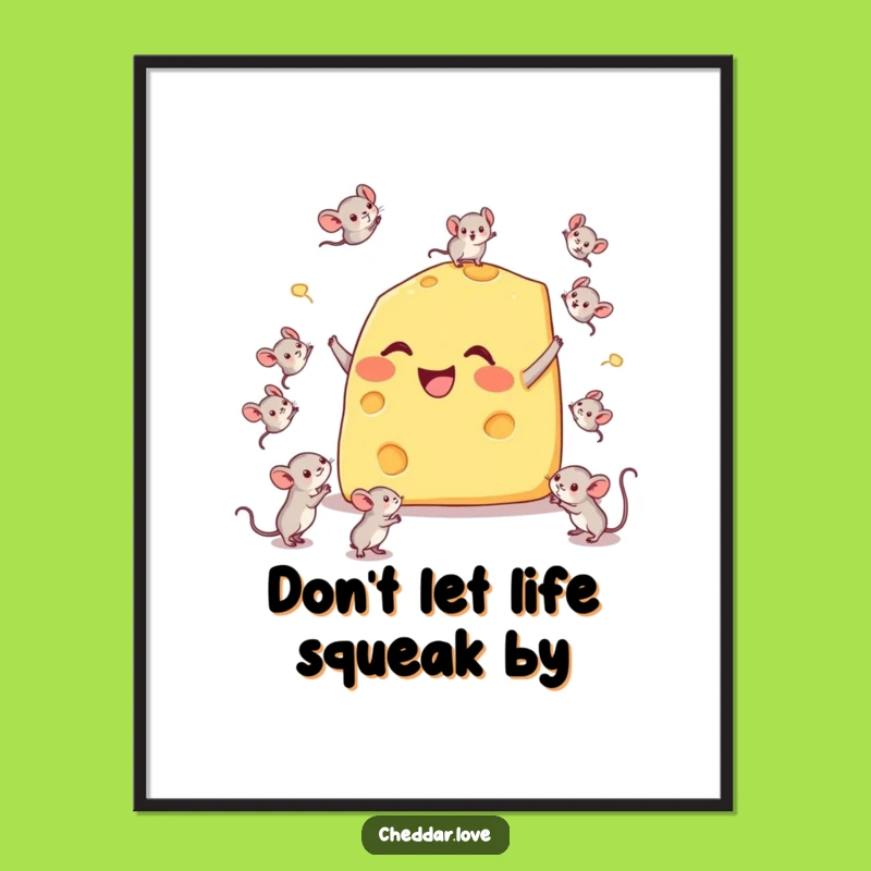 Free Printable Wall Art: Juggling Cheese Wedge - Quirky Downloadable Art