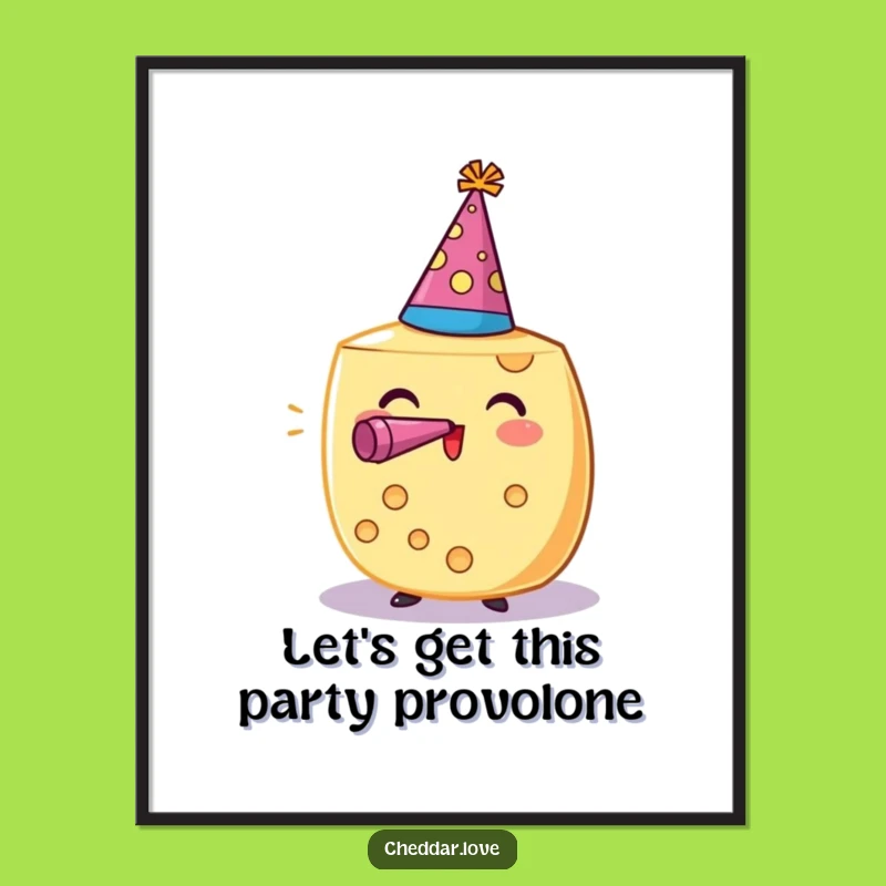 Free Printable Wall Art: Party Cheese Wheel, Funny Downloadable Art for Fun