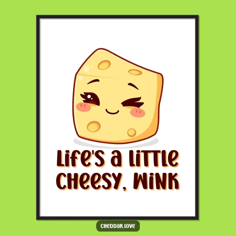 Free Printable Wall Art: Winking Cheese, Mischievous Downloadable Decor for Fun