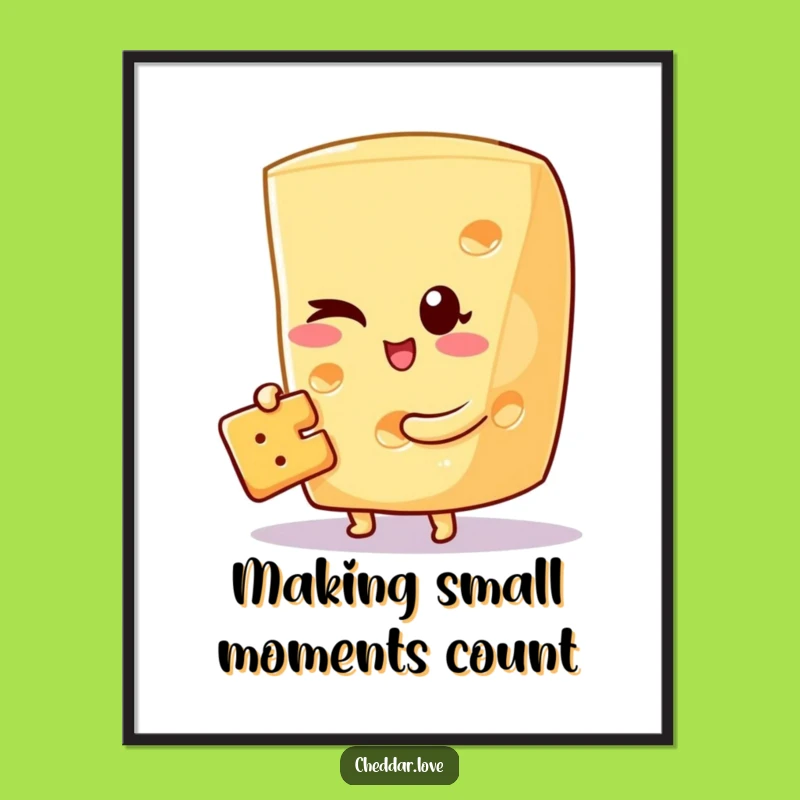Free Printable Wall Art: Winking Cheese Wedge & Cracker - Quirky Downloadable Art