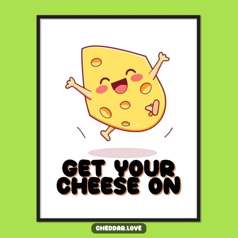 Funny Free Printable Wall Art: Cartwheeling Cheddar Cheese Decor