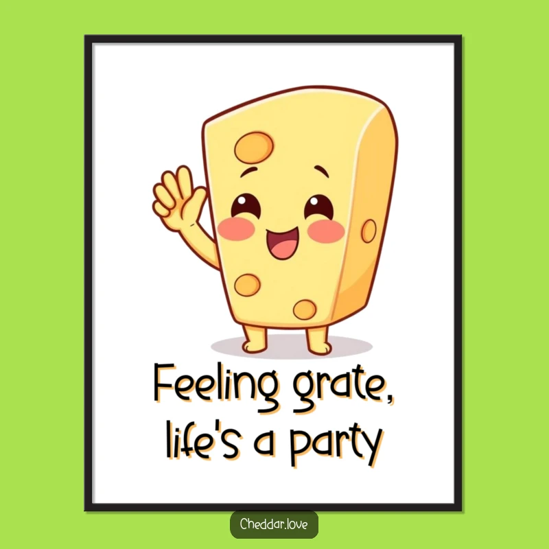 Funny Free Printable Wall Art: Cheesy Celebration - Humorous Downloadable Decor