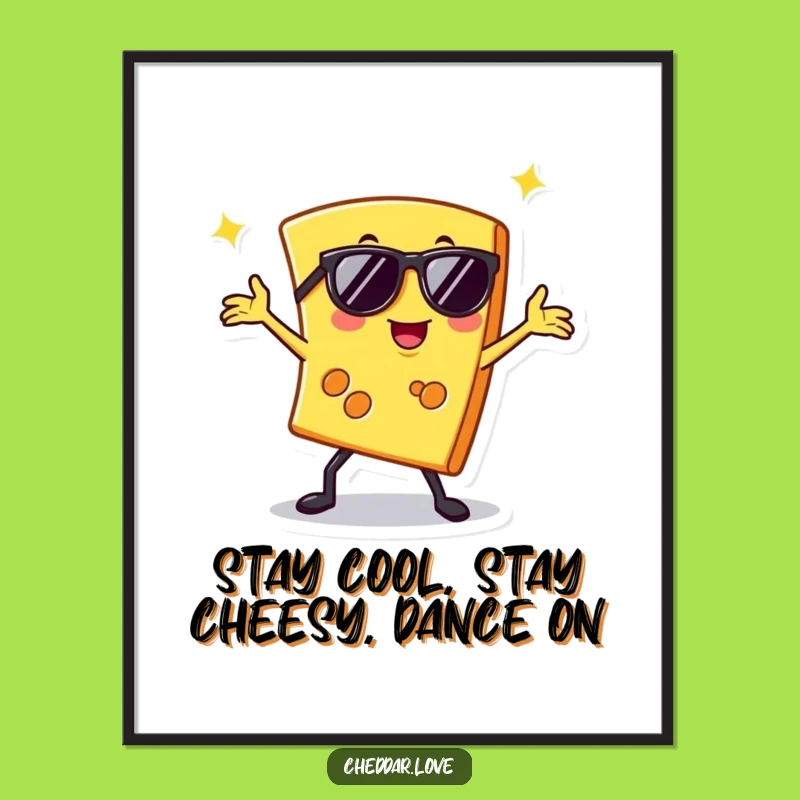 Funny Free Printable Wall Art: Disco Cheese Slice - Downloadable Decor