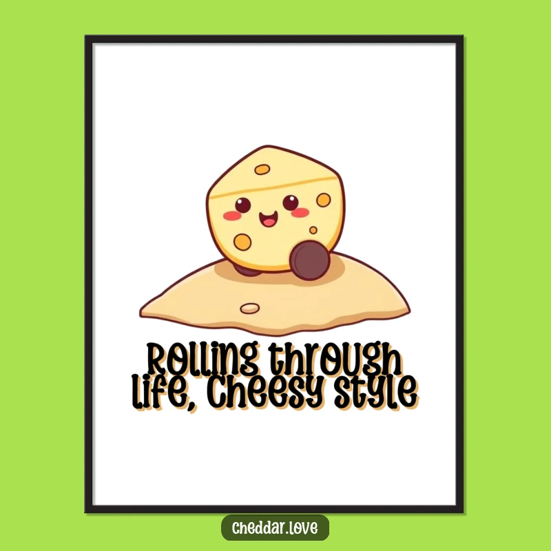 Funny Free Printable Wall Art: Rolling Cheese - Joyful Downloadable Art!
