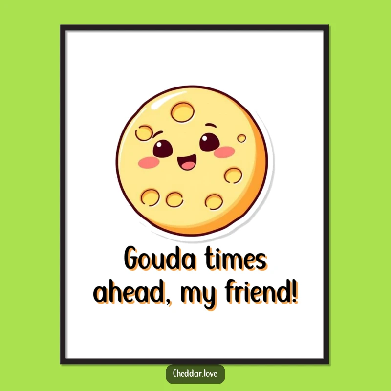 Free Printable Wall Art: Bouncing Cheese Ball - Humorous Downloadable Decor Gift