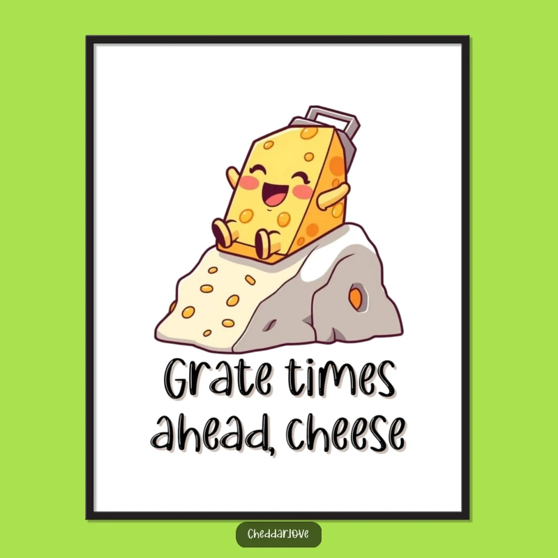 Funny Free Printable Wall Art: Grater Slide Cheese Character Decor