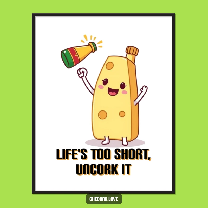 Free Printable Wall Art: Cheesy Celebration, Champagne Toast Downloadable Decor