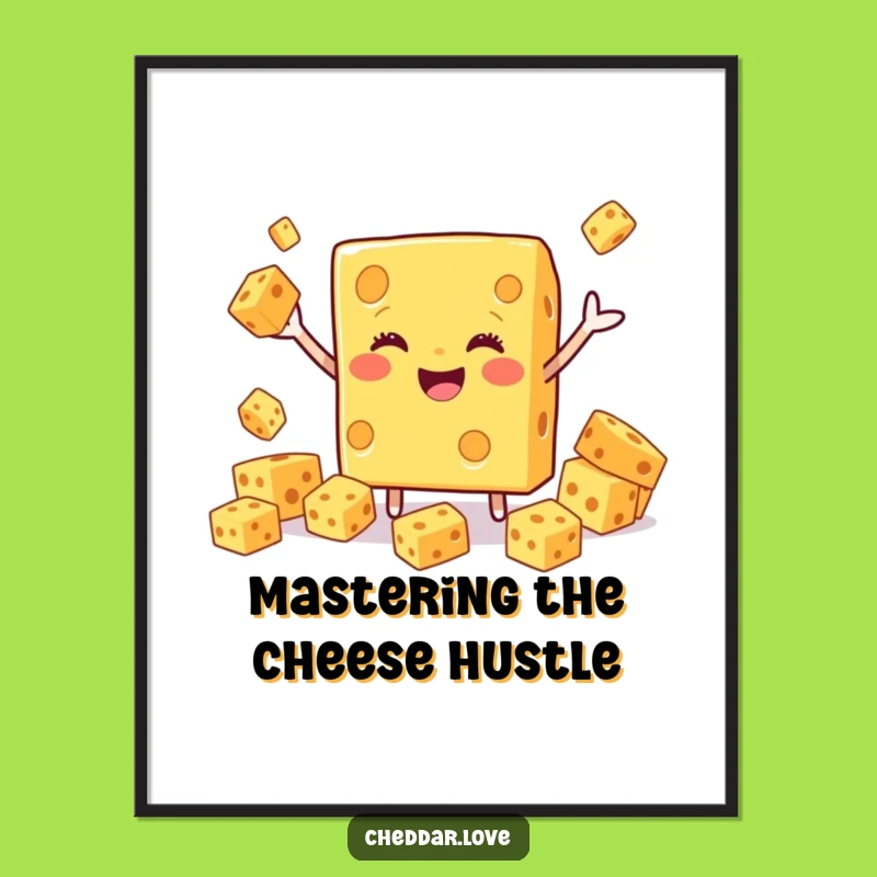 Funny Free Printable Wall Art: Juggling Cheese Character - Decor