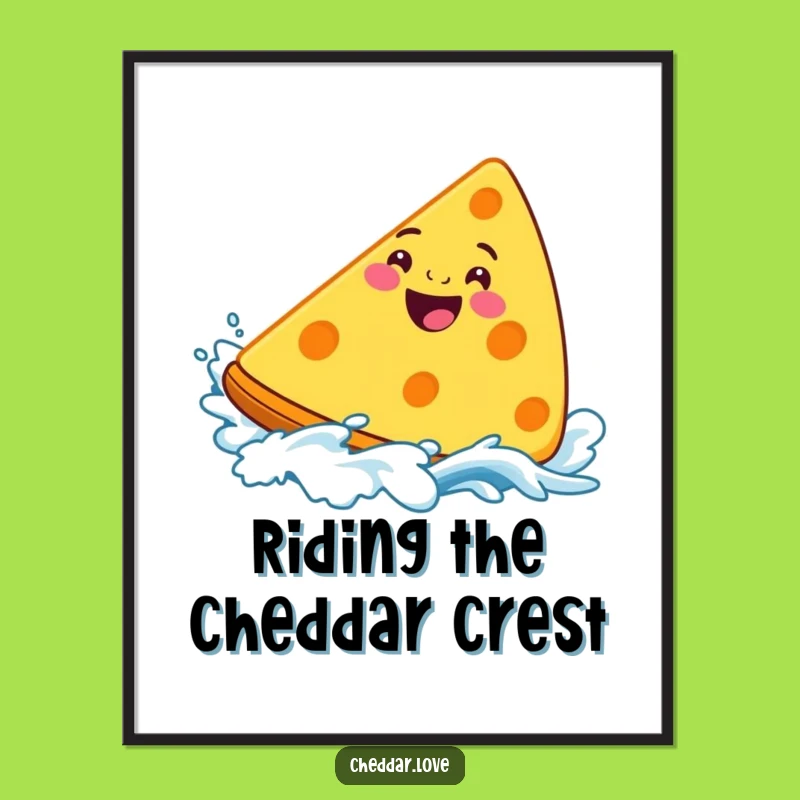 Funny Free Printable Wall Art: Surfing Cheddar Cheese - Decor